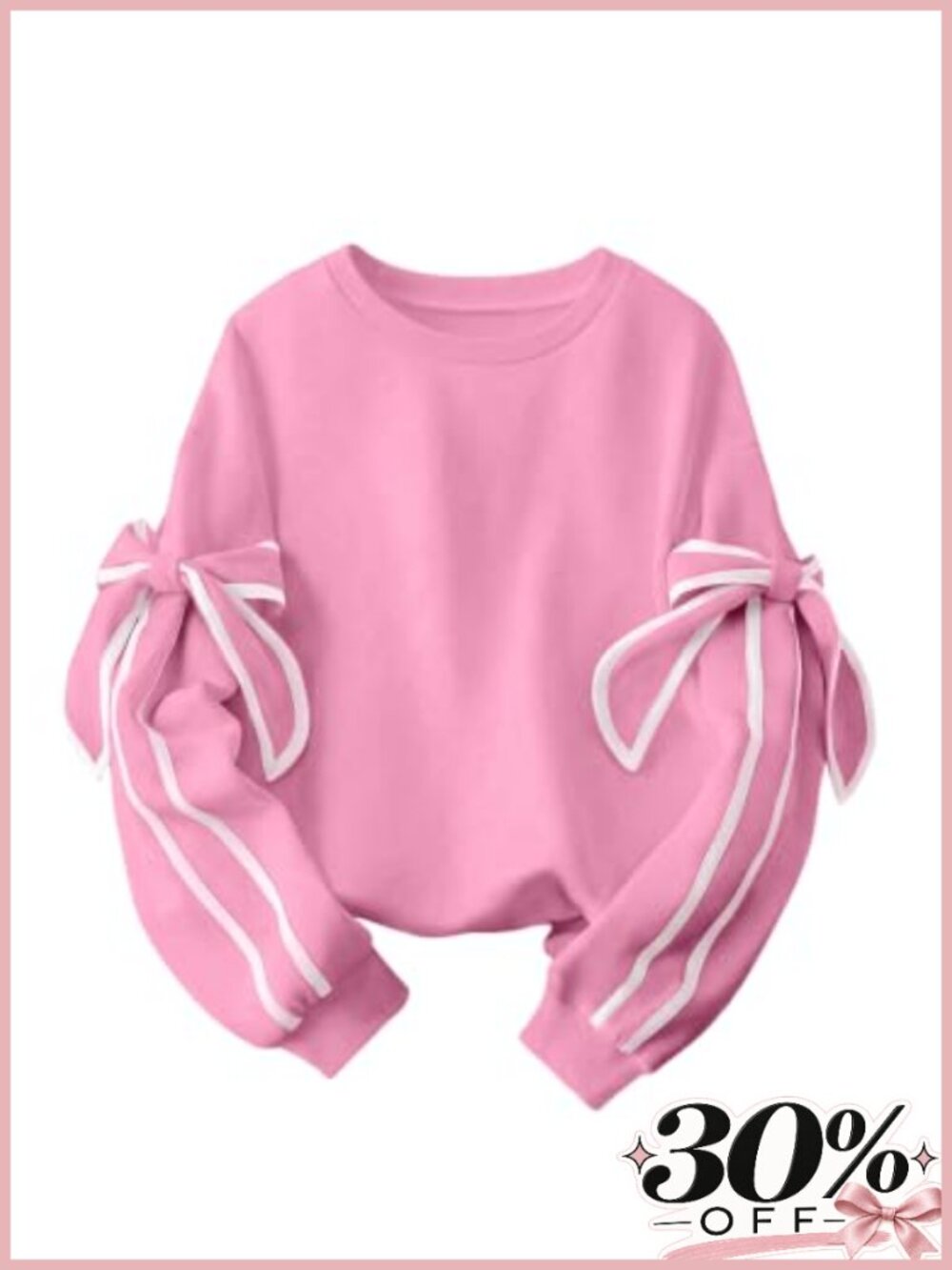 Womens Oversized Bow Tie Long Sleeve Sweatshirt Pullover Work Travel Top